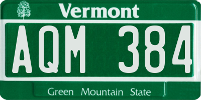VT license plate AQM384