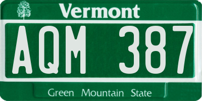 VT license plate AQM387