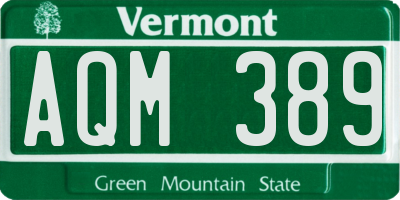 VT license plate AQM389