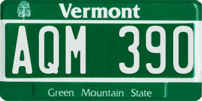 VT license plate AQM390
