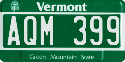VT license plate AQM399
