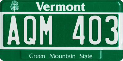 VT license plate AQM403