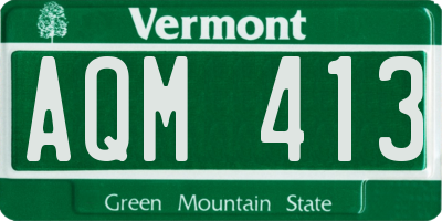VT license plate AQM413