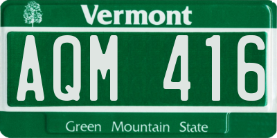 VT license plate AQM416