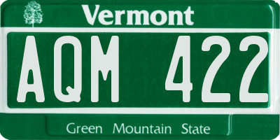 VT license plate AQM422