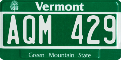 VT license plate AQM429