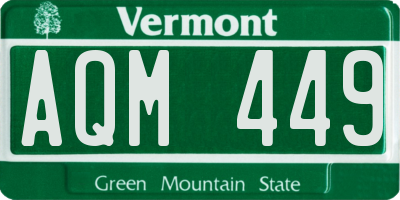 VT license plate AQM449