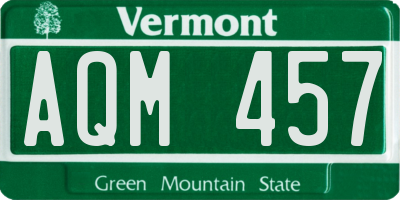 VT license plate AQM457