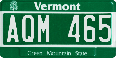 VT license plate AQM465