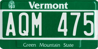 VT license plate AQM475