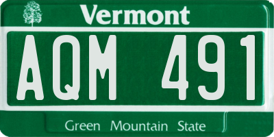 VT license plate AQM491