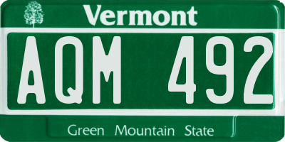 VT license plate AQM492