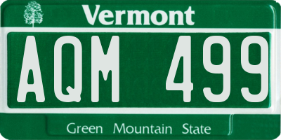VT license plate AQM499