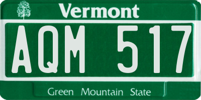 VT license plate AQM517