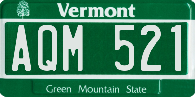 VT license plate AQM521