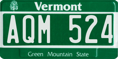 VT license plate AQM524