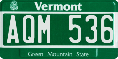 VT license plate AQM536