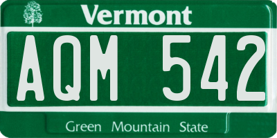 VT license plate AQM542