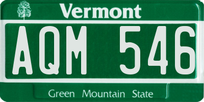 VT license plate AQM546