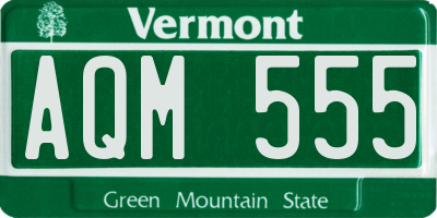 VT license plate AQM555