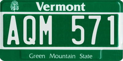 VT license plate AQM571