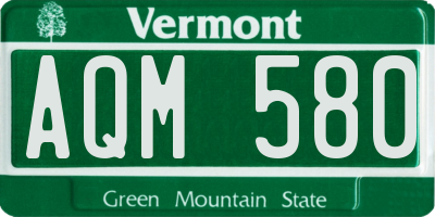 VT license plate AQM580