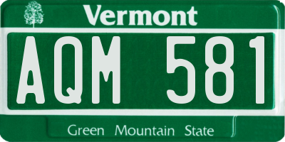 VT license plate AQM581