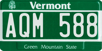 VT license plate AQM588
