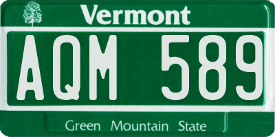 VT license plate AQM589