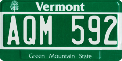 VT license plate AQM592