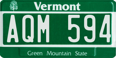 VT license plate AQM594