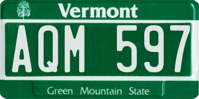 VT license plate AQM597