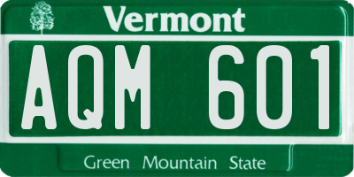 VT license plate AQM601
