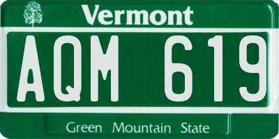 VT license plate AQM619