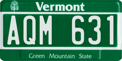 VT license plate AQM631