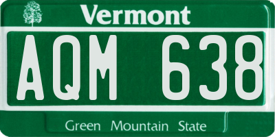 VT license plate AQM638