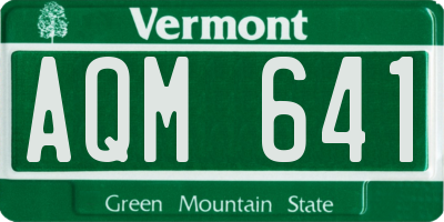 VT license plate AQM641