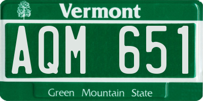 VT license plate AQM651