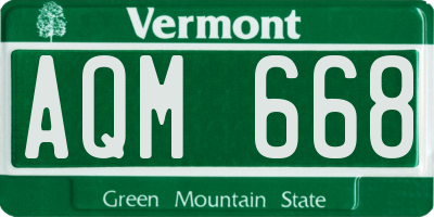 VT license plate AQM668