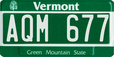 VT license plate AQM677
