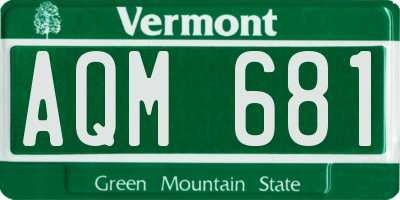 VT license plate AQM681