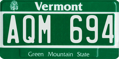 VT license plate AQM694