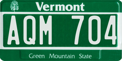 VT license plate AQM704