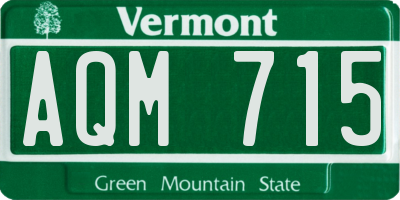 VT license plate AQM715