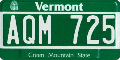 VT license plate AQM725