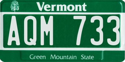 VT license plate AQM733