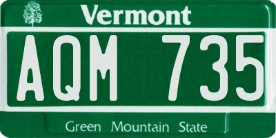 VT license plate AQM735