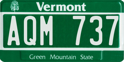 VT license plate AQM737