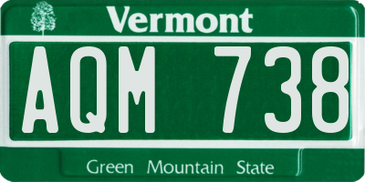 VT license plate AQM738