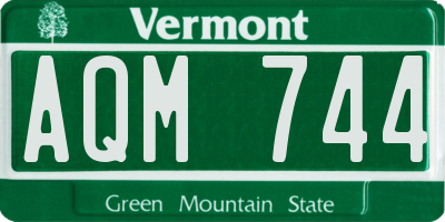 VT license plate AQM744